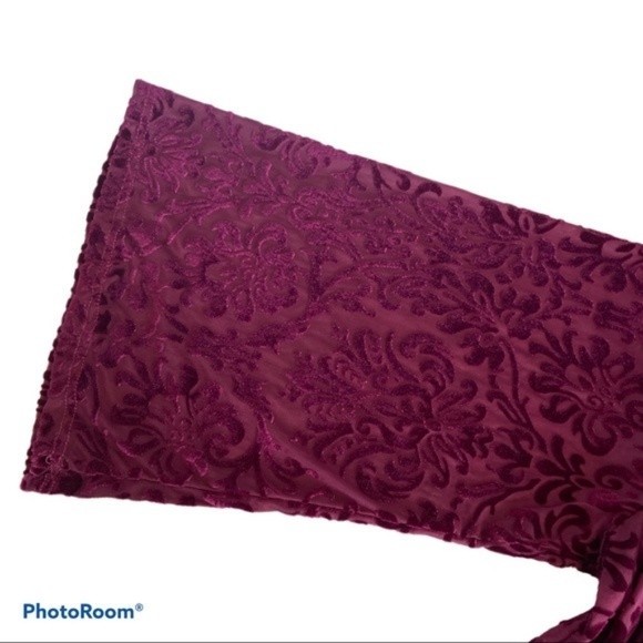 Espresso Purple Velvet Floral Open Cardigan Size M - Picture 5 of 5